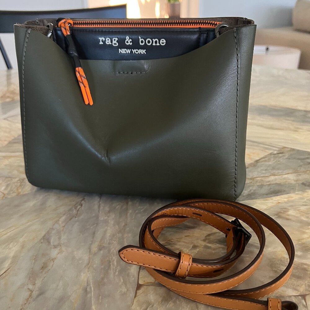 Rag & Bone Passenger Leather Crossbody Bag Green